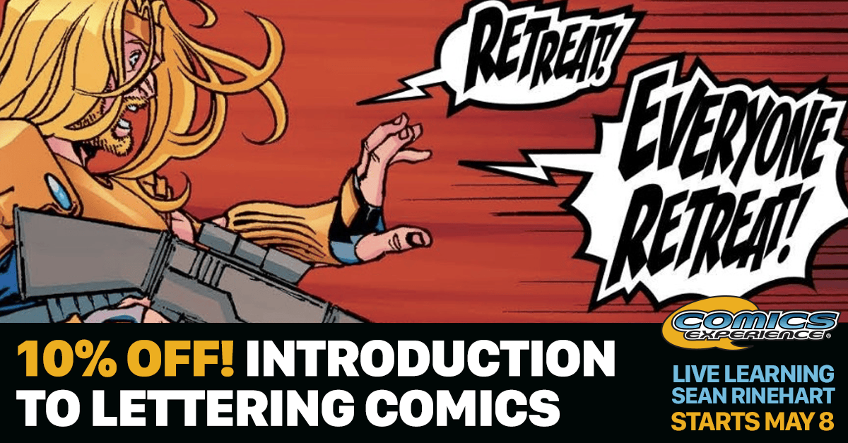 ComicExperience's tweet photo. Bad lettering screams amateur! @seanrinehart teaches pro lettering & production. Work on real pages, build your portfolio. Get 10% off today! https://t.co/QWC6HGHuCm #comiclettering #comics https://t.co/GDs3EUkDrj