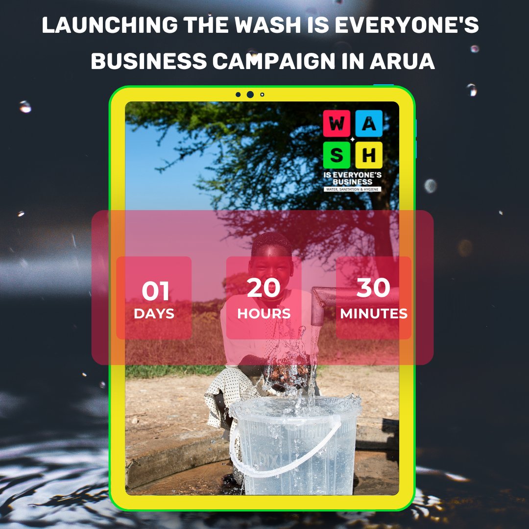 WASHCAMPAIGN's tweet photo. 🚨 THE COUNTDOWN IS ON! 📢

We’re just 1️⃣ day away from launching the WASH is Everyone’s Business campaign in Arua!

💧 Because clean water, decent sanitation & hygiene aren't luxuries—they’re human rights and that's everyone's business!

Let’s turn up the volume on dignity, equity & access.

 #WASHAwayInequality #WASHIsEveryonesBusiness