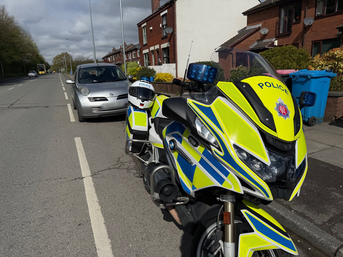The #GMPMotorcycleUnit have been out conducting laser speed enforcement on Manchester Road, Salford.
A 30 MPH road.

9 drivers reported with the highest being 45mph. 

The driver of this one was also disqualified.
Arrested &amp; remanded for court.

Vehicle seized

#fatal4