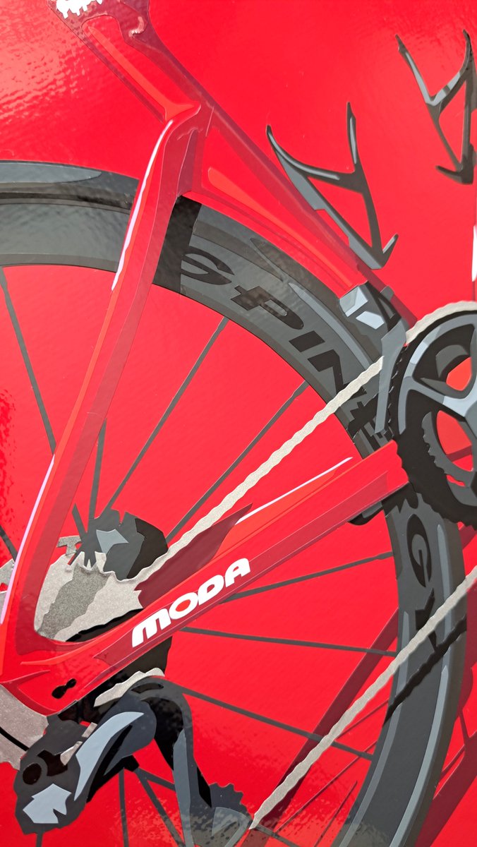 JClarkArtist's tweet image. Here’s my first ever commission of a (push) bike, featuring this beauty from @moda_bikes. Created from #handcut #vinyl applied to A2 artboard. If you’d like to commission a piece on your bike, pls DM for more info. #cycling #bike #biking #art #artist #ArtistOnTwitter #bikelife