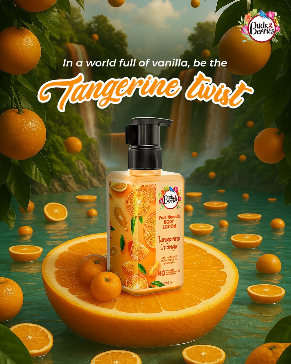 Why blend in when you were born to zing? 🍊

Turn up the freshness, drench your skin in citrus, and let the world catch a whiff of that tangerine tease!

#TangerineTwist #ZestySkinDays #BudsAndBerries #FruitNourishFeels #GlowInCitrus #NoMoreVanillaVibes #JuiceUpYourRoutine