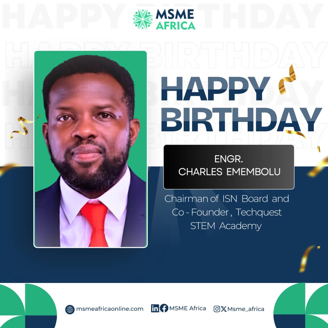 msme_africa's tweet image. Happy Birthday to Engr. Charles Emembolu ,Chairman of ISN Board &amp;amp; Co-Founder, TechQuest STEM Academy! 🎉

Thank you for your impact on innovation, tech &amp;amp; entrepreneurship in Africa. Keep inspiring! 🚀

#MSMEAfrica #HappyBirthday #TechLeader #STEM #Innovation