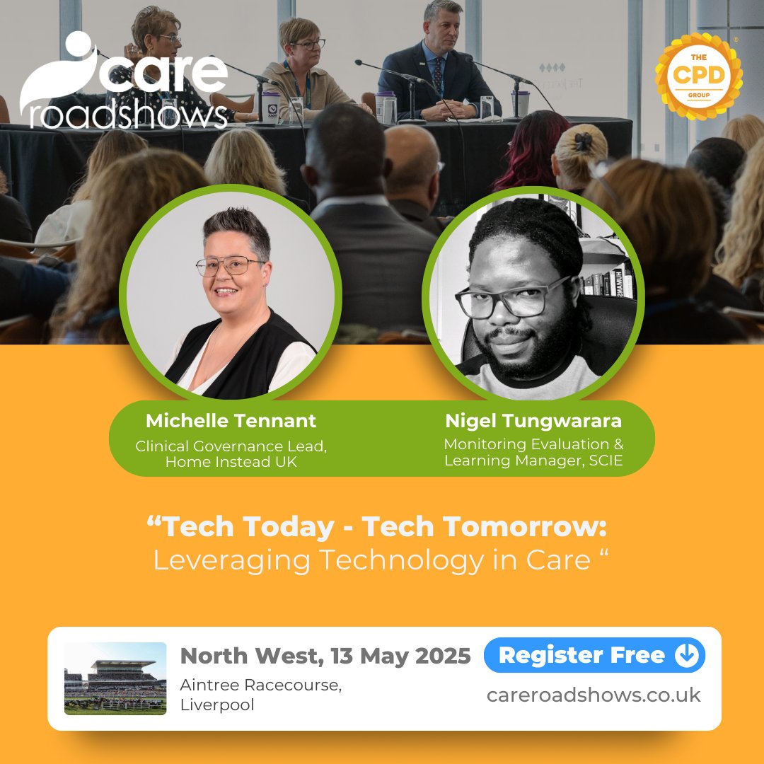 Tech is changing how care's delivered – but what’s actually useful?

Join this CPD seminar to discover the tools making a difference now &amp; what’s next. Explore the tools &amp; resources you need to shape change in your setting.

Register free here: careroadshows-2025.reg.buzz/twitterx