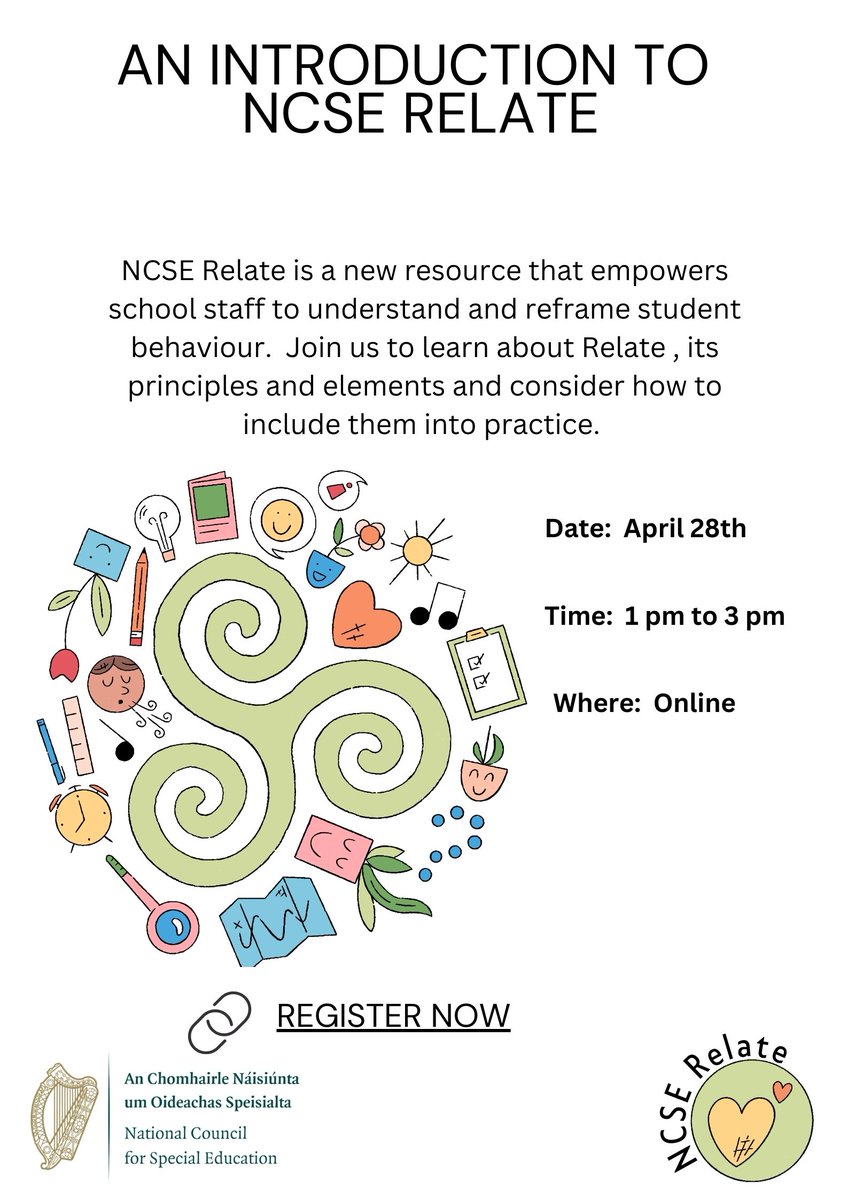ncseirl's tweet image. Teachers, Join us for a short, but dynamic, seminar on Introduction to NCSE Relate on April 28th from 1 to 3 pm. For more information and to register orlo.uk/8imdk