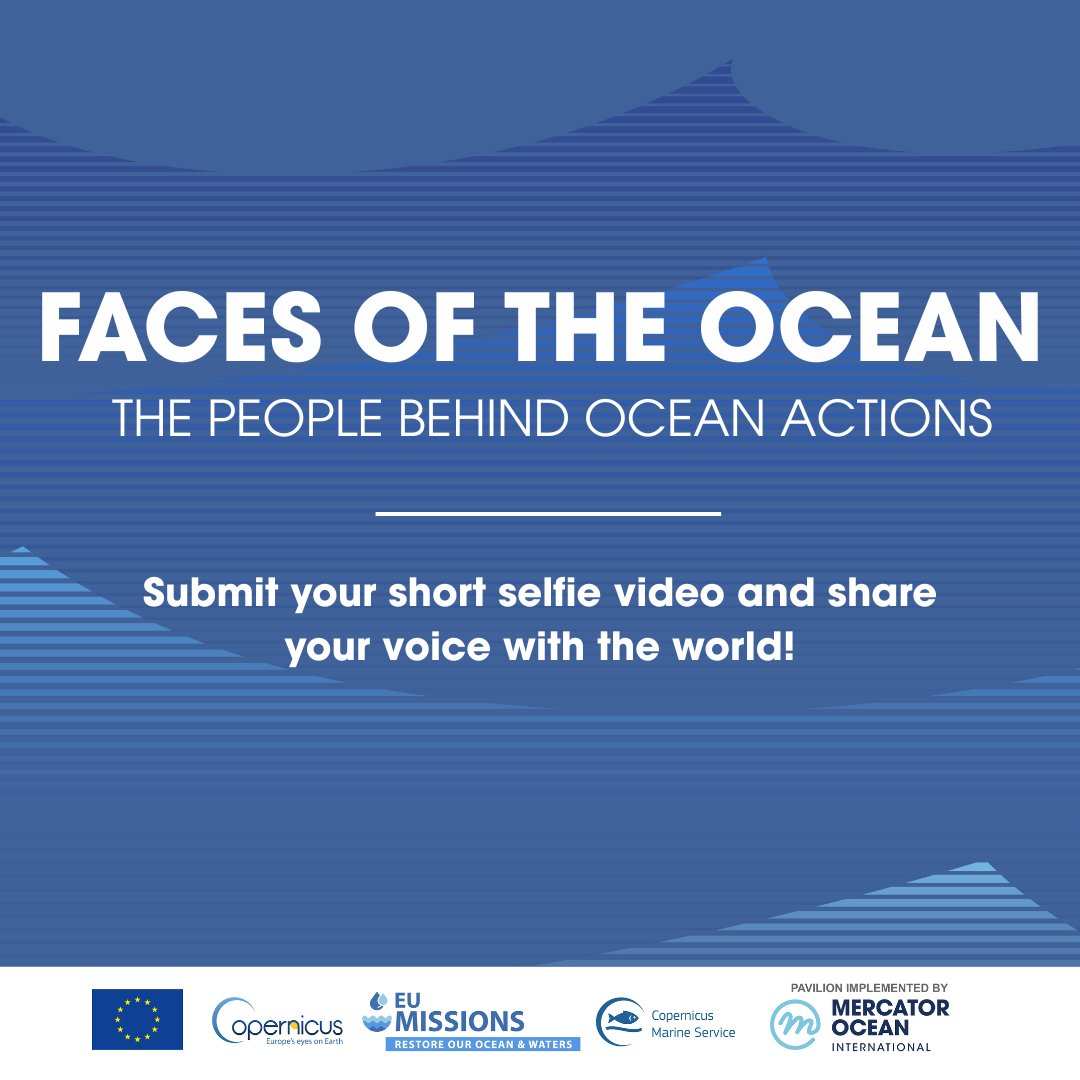 Do you use #CopernicusMarine 🌊   data to drive marine innovation, research, or coastal action in your daily life❓

Share your story in a short selfie video &amp; join the #FacesOfTheOcean campaign for a chance to be featured at #UNOC3

Submit here 👇
digitaloceanpavilion.eu/content/faces-…