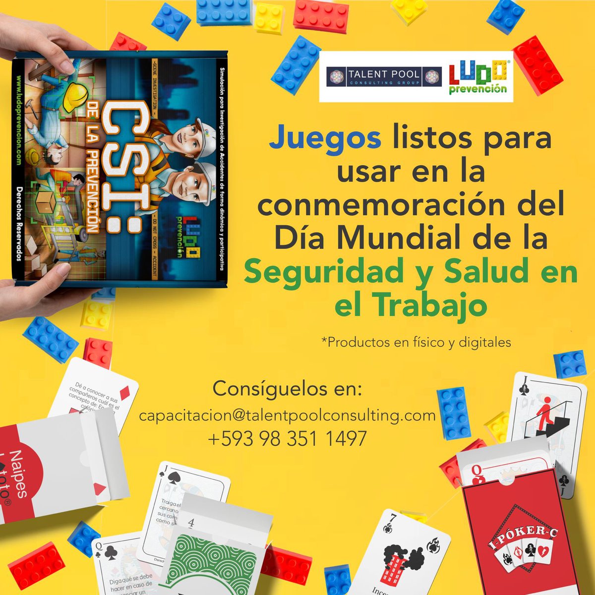TalentPoolEc's tweet photo. Llega el Día Mundial de la #Sst y no tienes algo nuevo para enseñarle a tus trabajadores ?????
Aquí tenemos la solución 🇪🇨098 3511 497 @LudoPrevencion https://t.co/Phd4fBrl2s