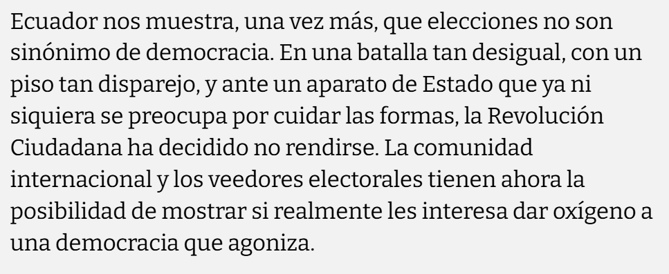 Editorial de Diario Red tras las elecciones de Venezuela y editorial de Diario Red tras las elecciones de Ecuador.