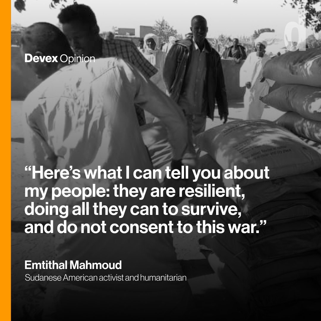 devex's tweet photo. This is a story about family, war, and the incredible resilience of the people of Sudan. On the third anniversary of the breakout of the Sudanese civil war, @EmiThePoet shares her heartbreaking yet inspiring account and a call for the world to pay attention.

#opinion #Sudan https://t.co/EhPYofwziy