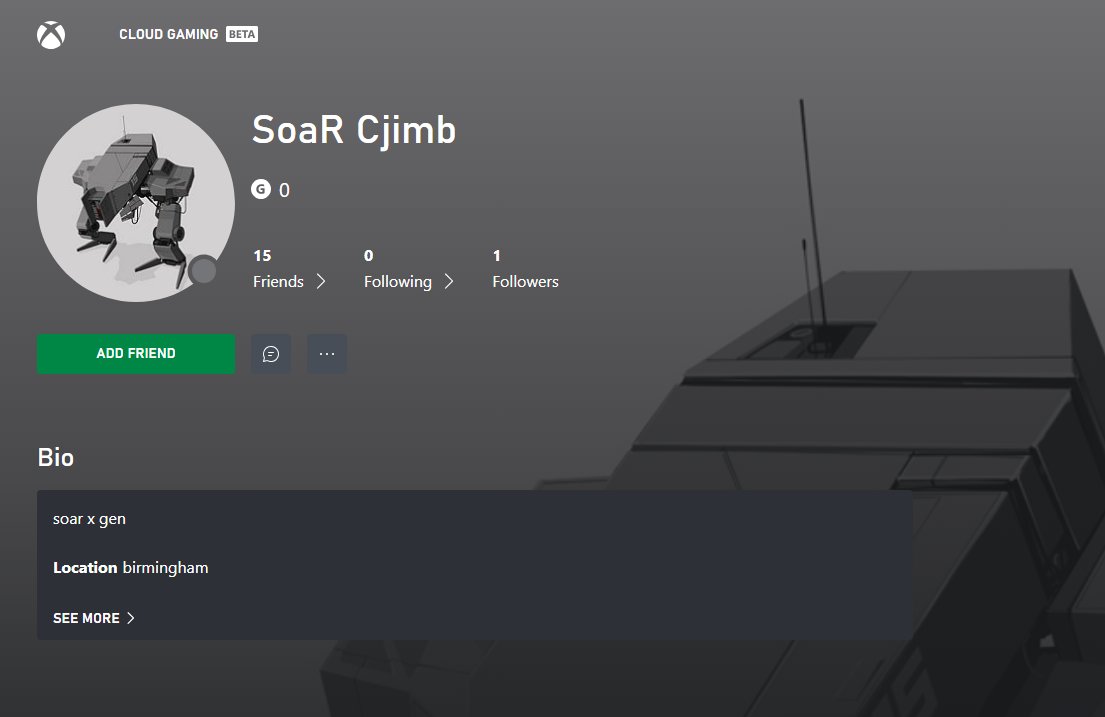 this isn't me on xbox btw