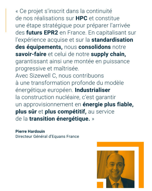 Equans France (@equans_france) on Twitter photo 🚨C’est officiel ! Equans 🇫🇷 signe un contrat avec <a href="/SZCConsortium/">Sizewell C Consortium</a> pour fournir les #systèmes CVC de la future centrale #nucléaire du 🇬🇧.
20 000 équipements seront livrés dès 2026 grâce à l’expérience HPC.
Un projet clé pour la #transitionénergétique bas-carbone ⚡️ 🚨C’est officiel ! Equans 🇫🇷 signe un contrat avec <a href="/SZCConsortium/">Sizewell C Consortium</a> pour fournir les #systèmes CVC de la future centrale #nucléaire du 🇬🇧.
20 000 équipements seront livrés dès 2026 grâce à l’expérience HPC.
Un projet clé pour la #transitionénergétique bas-carbone ⚡️