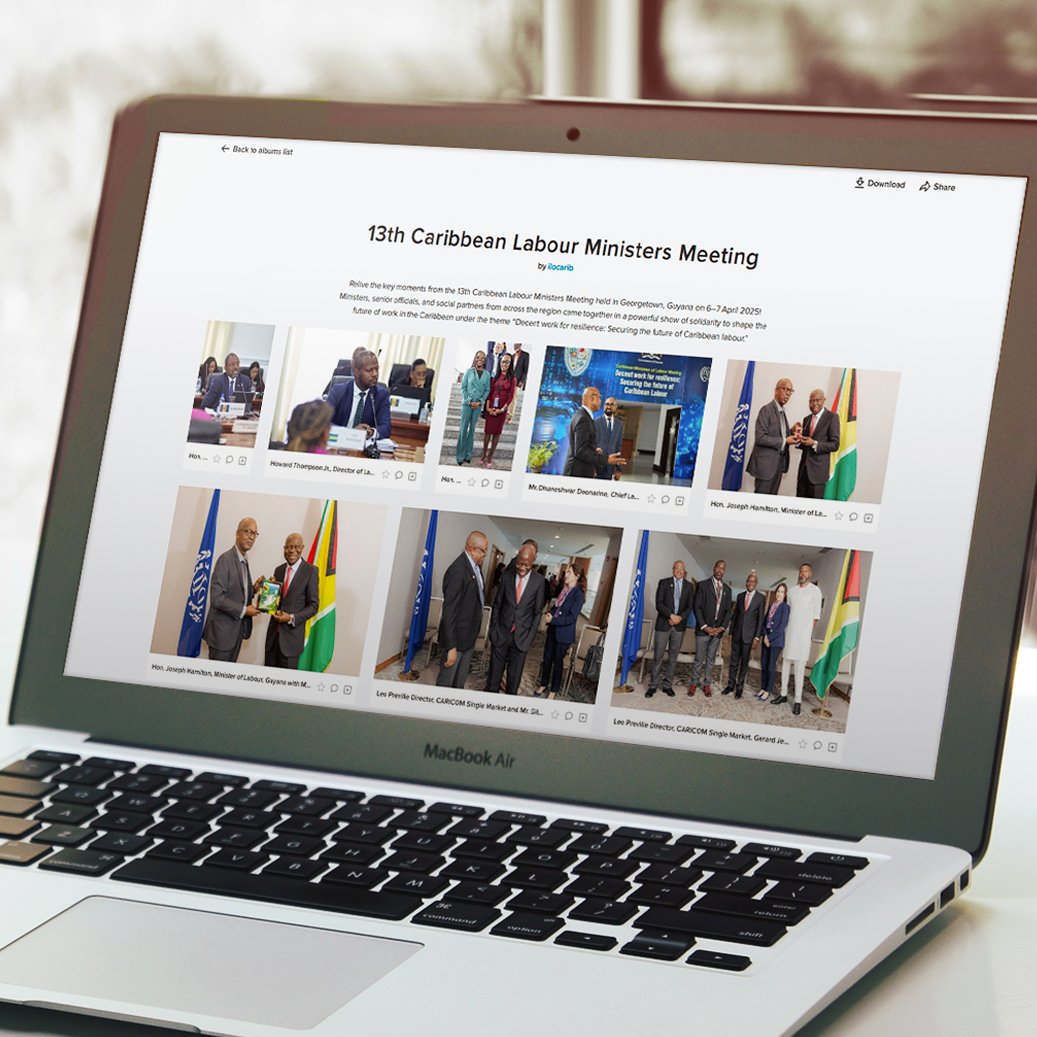 ILO Caribbean (@ilocaribbean) on Twitter photo <a href="/ilo/">International Labour Organization</a> <a href="/GilbertFHoungbo/">Gilbert F. Houngbo</a> <a href="/jonitokomusa/">Joni Musabayana</a> <a href="/UNGuyana/">UN Guyana</a> 📸 Scenes from the 13th Caribbean Labour Ministers Meeting in Georgetown, Guyana 🇬🇾
Ministers + social partners united for #decentwork, resilience & the future of labour in the region.
View the highlights🔗flic.kr/s/aHBqjC8XuM
<a href="/UNGuyana/">UN Guyana</a> <a href="/gisbarbados/">gisbarbados</a> <a href="/JamaicaMlss/">MLSS Jamaica</a> <a href="/OITAmericas/">OIT Américas</a> <a href="/ilo/">International Labour Organization</a> <a href="/GilbertFHoungbo/">Gilbert F. Houngbo</a> <a href="/jonitokomusa/">Joni Musabayana</a> <a href="/UNGuyana/">UN Guyana</a> 📸 Scenes from the 13th Caribbean Labour Ministers Meeting in Georgetown, Guyana 🇬🇾
Ministers + social partners united for #decentwork, resilience & the future of labour in the region.
View the highlights🔗flic.kr/s/aHBqjC8XuM
<a href="/UNGuyana/">UN Guyana</a> <a href="/gisbarbados/">gisbarbados</a> <a href="/JamaicaMlss/">MLSS Jamaica</a> <a href="/OITAmericas/">OIT Américas</a>
