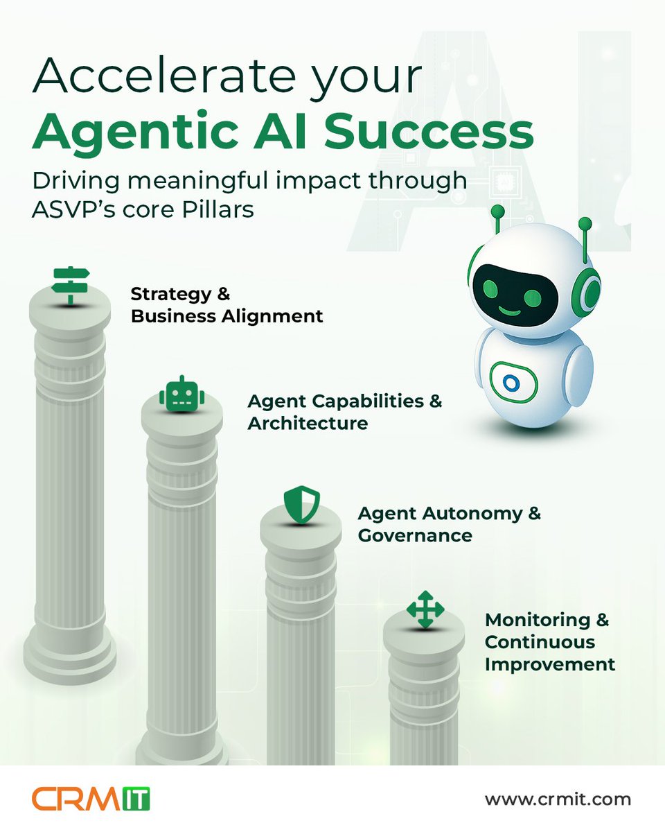 🤖 Unlock Agentic AI with ASVP :  

4 Keys to Real-World AI : -

1️⃣ Strategy
2️⃣ Architecture
3️⃣ Autonomy
4️⃣ Monitoring

Learn more 

         👇

bit.ly/3EjuOZS

#AgenticAI #AIExcellence #Salesforce #AgentForce #AIInnovation