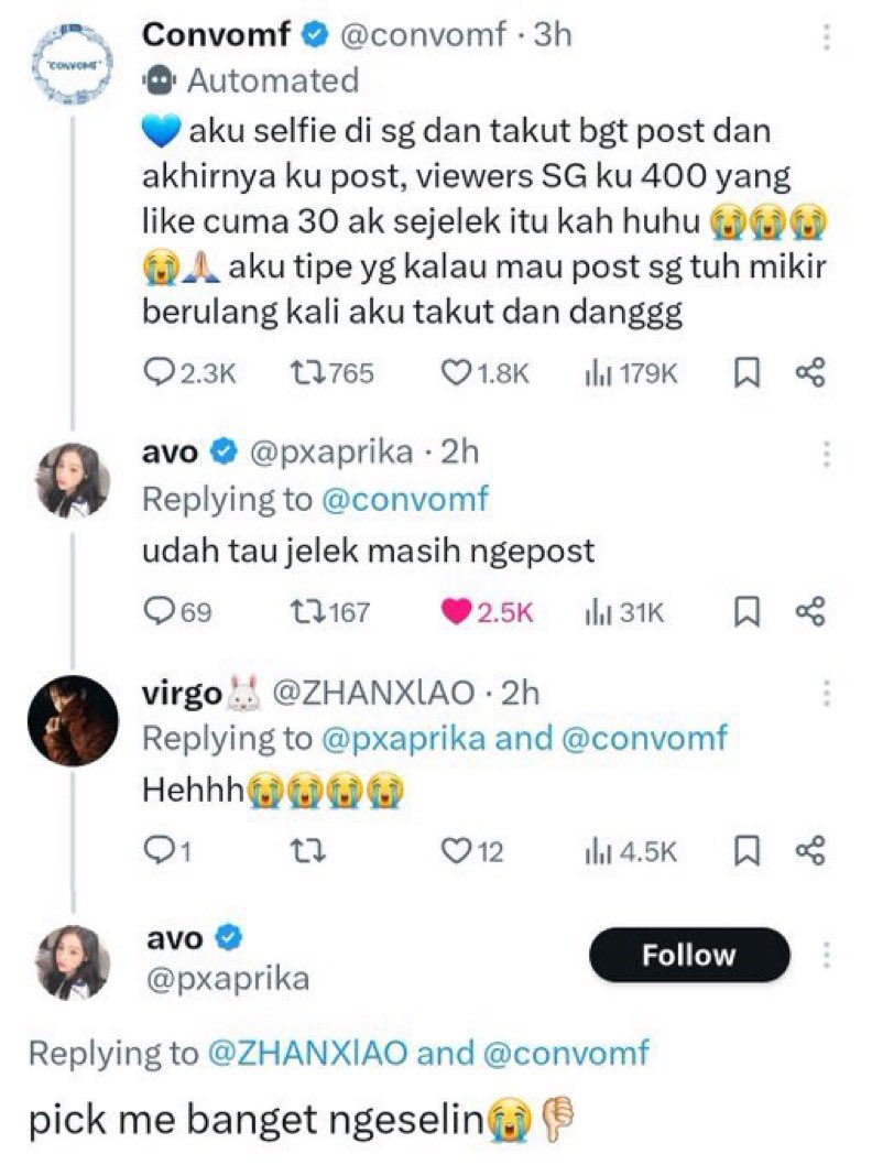 mxkanan's tweet image. HIDUP LAGI PUSING2NYA, MALAH JADI EMOSI KRN BACAIN TWIT MANUSIA PICK ME 😭👍
—————
A THREAD