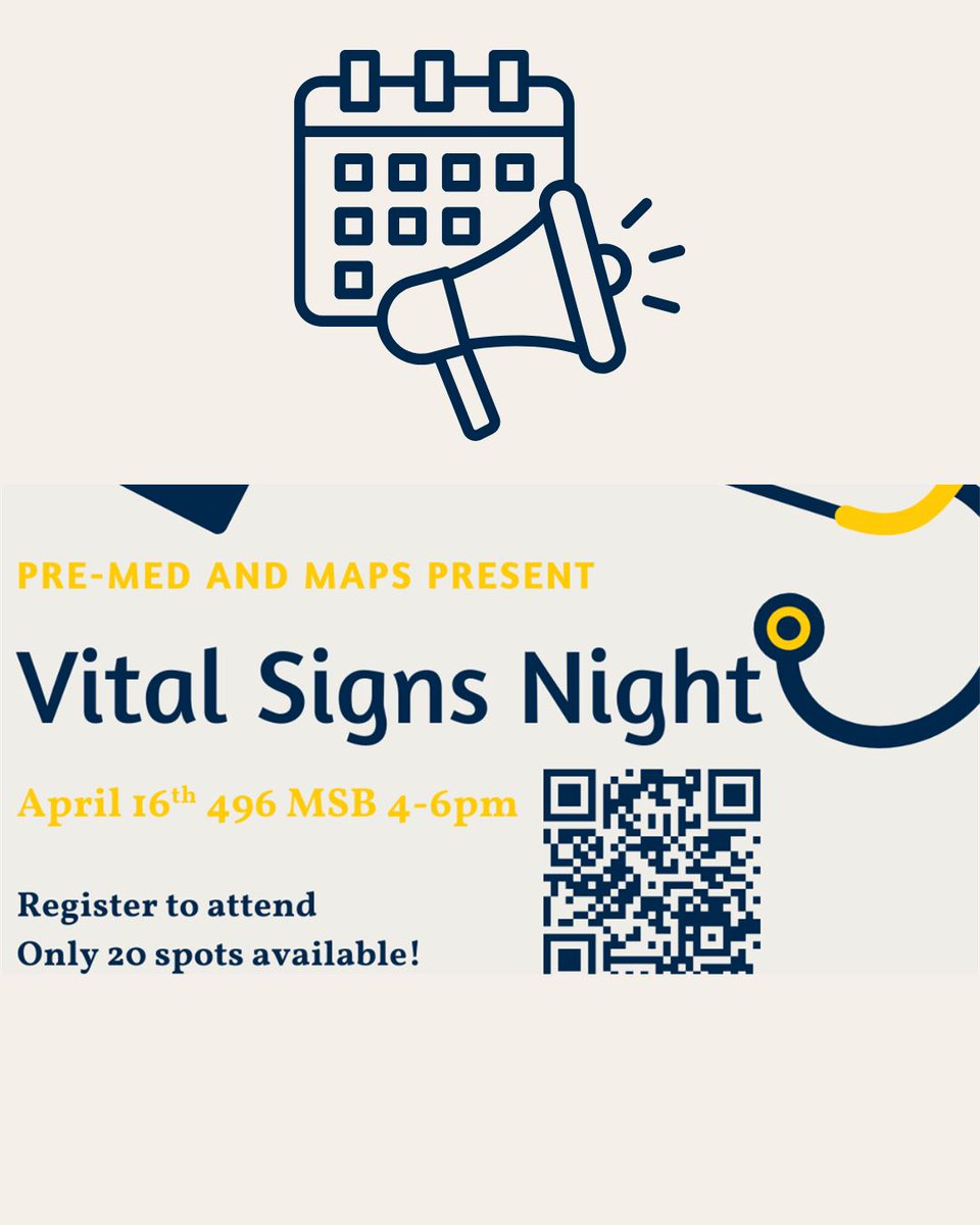 UMFlintNursing's tweet photo. 🚑Join us for a special collab event hosted by Pre-Med and MAPS, courtesy of the Nursing program! 🌟 Don't miss this chance to learn how to take vital signs and boost your confidence for clinical jobs. 💉🩺 

Register Here: https://t.co/nNKJkDXuiD 

Wed, Apr 16, 2025
4 PM – 6 PM https://t.co/znNmtovKVm