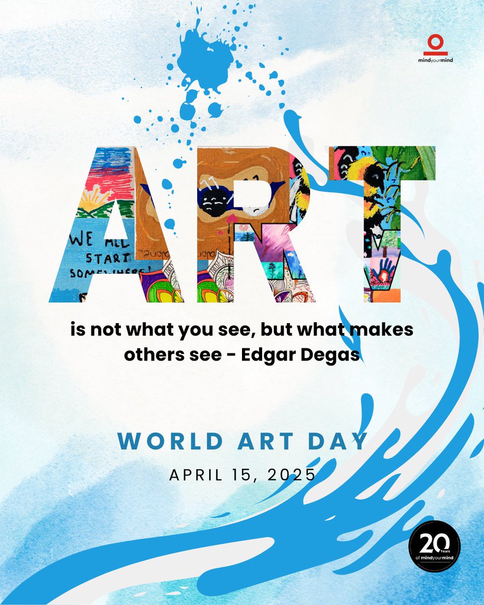 On this World Art Day, let’s celebrate the beauty of art and honour the creativity of artists who inspire us every day💫
The artwork featured in the collage was created by young volunteers of mindyourmind who have taken part in our design labs and workshops over the year✨