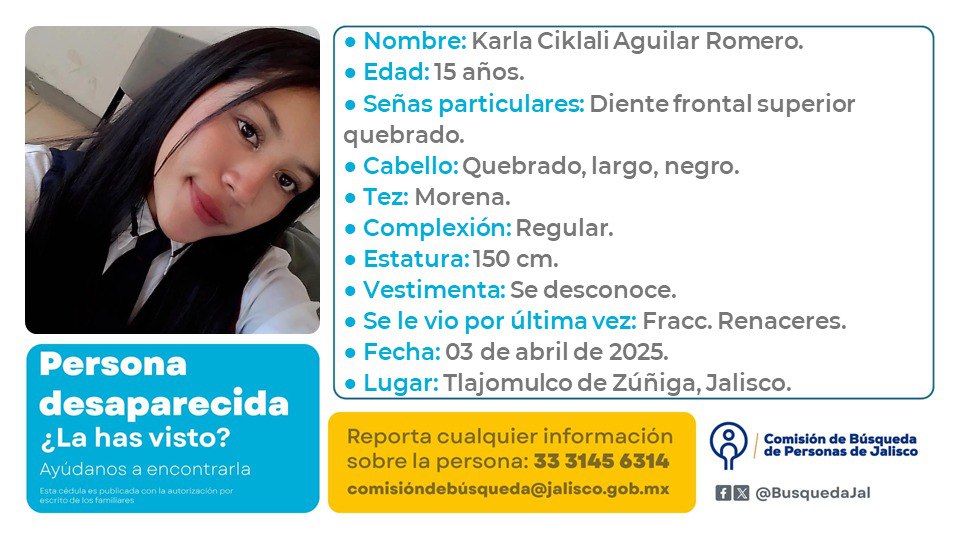 VMGlezR's tweet photo. 4 adolescentes reportados como desaparecidos el día de ayer en #Jalisco. https://t.co/S2kaxuMb4w