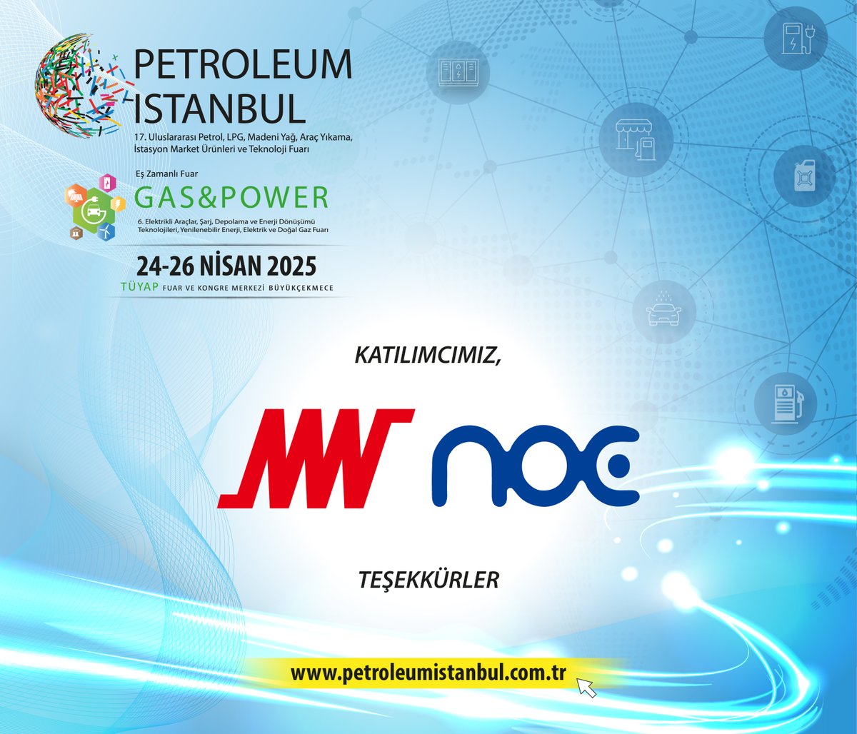 Petroleumist's tweet photo. Neway Oil Equipment Co., Ltd, Petroleum Istanbul 2025'te!

Ücretsiz online ziyaretçi girişi için hemen kaydolun.
https://t.co/EHD3TTODVU

#petroleumistanbul https://t.co/6b384gJdjR