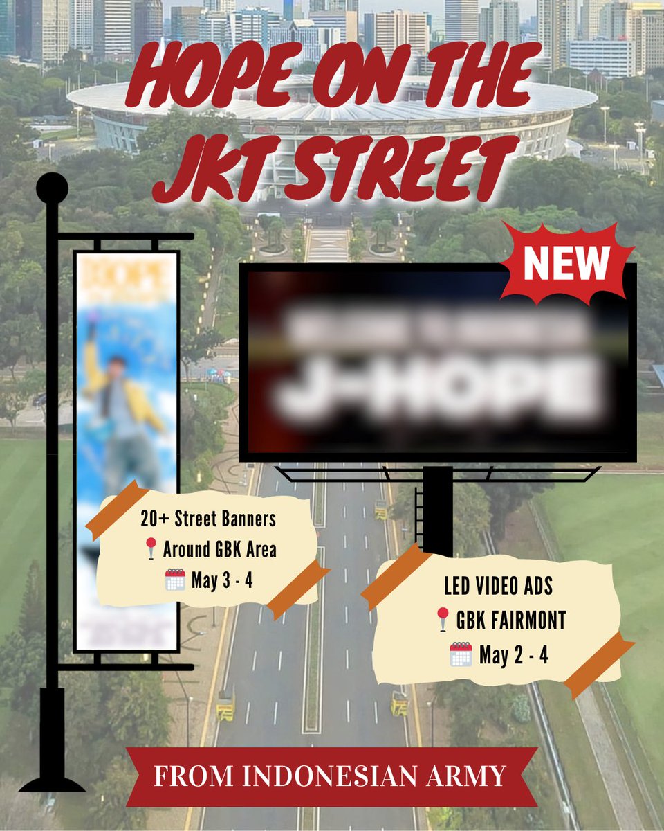 ⛔️CLOSED FOR DONATIONS⛔️

2 more weeks to #HOPE_ON_THE_STAGE_TOUR_JKT ❤️‍🔥

We're preparing to spread more HOPE spirit around Jakarta by adding LED Video Ads. Stay tuned for more info💜