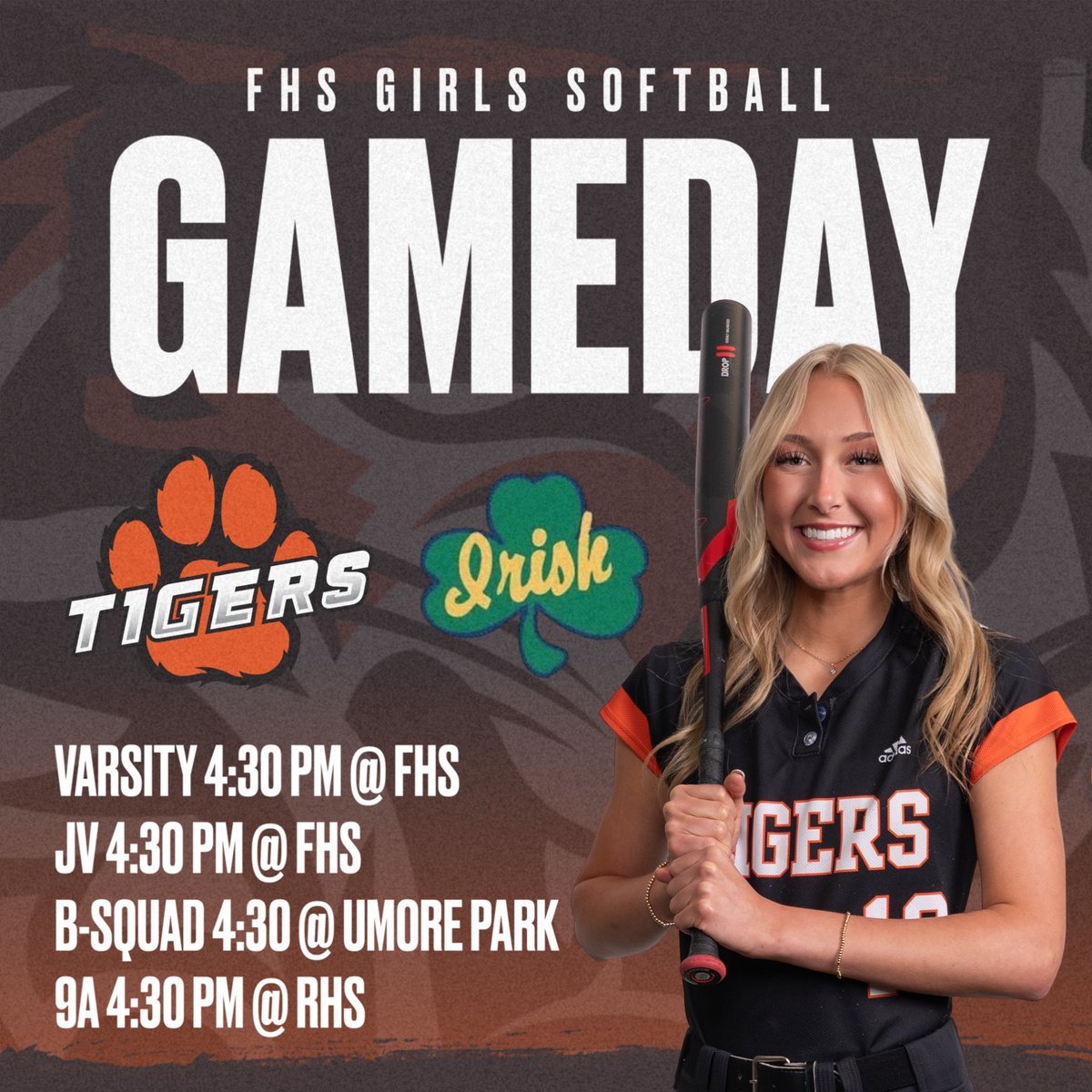 Alright! Here we go, GAMEDAY! 🥎
Varsity and JV will host Rosemount today due to yesterday’s postponement.
B-Squad and 9A will travel to Rosemount.

Good luck Tigers!!! 🐾