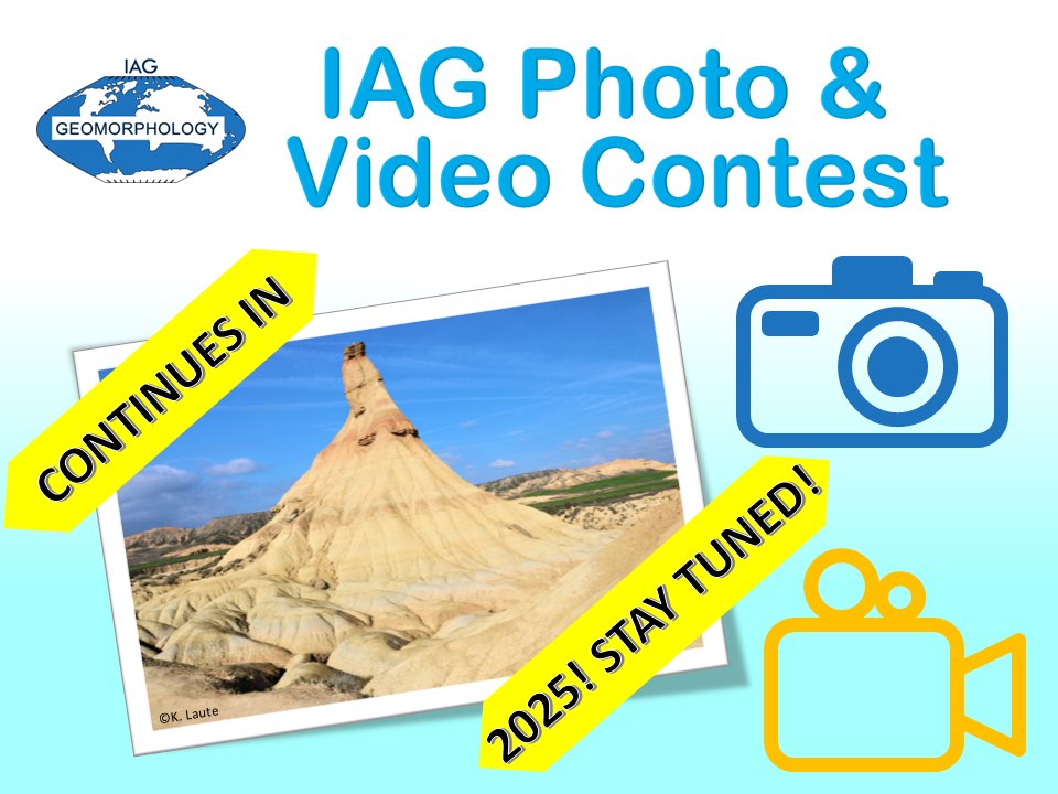 IAGAIG's tweet image. New quarter in 2025, new iteration of the IAG Photo and Video Contest!
For the period April-June, you can submit :
- a photo regarding the theme "Biogeomorphology"
- a video regarding the theme "Fieldwork in challenging terrain"
Find all details here: geomorph.org/iag-photo-vide…