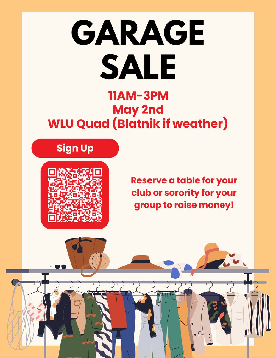 End of year dorm-apartment clean out! Have furniture or other Items you want to sell? Sign up for Topper Thrifts  Garage Sale on May 2nd! Sign up as an individual, floor, or club as a fundraiser!