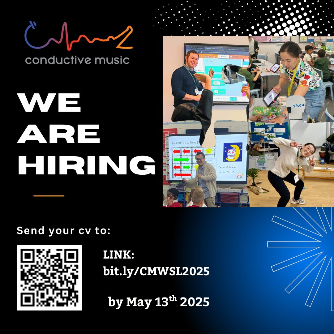 🎤 Work in schools.
 🎮 Teach with tech.
 🌍 Make a difference.
 We’re hiring Workshop Leaders!
 Apply now → bit.ly/CMWSL2025