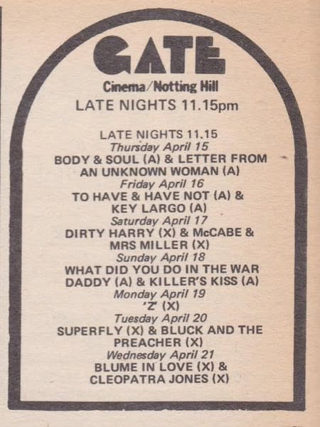 wilsongullis's tweet photo. Forty-nine years ago this week, these were the late night films screening at the Gate and Paris Pullman cinemas... #1970s #film #films #GateCinema #ParisPullman #latenightfilms #latenightmovies https://t.co/idL47xE5Pj