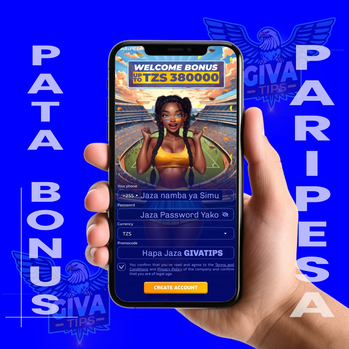 giva_tips's tweet image. JINSI YA KUPATA BONUS YA 380,000/= PARIPESA UNAPOJISALI 

📌Gusa hii Link hapa 👇🏾 

bit.ly/GivaParipesa

📌Ikifunguka Jaza namba ya simu

📌Jaza password pia

📌Sehemu ya promocode jaza GIVATIPS

📌Malizia kwa kugusa "CREATE ACCOUNT"

🧿Tayari unakuwa umeshapata sifa ya…