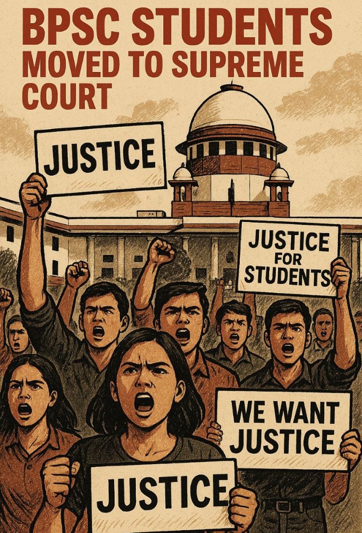 BPSC परीक्षा में पेपर लीक और पारदर्शिता की कमी के खिलाफ अभ्यर्थी पहुँचे सुप्रीम कोर्ट। परिणाम जारी करने की प्रक्रिया भी पूरी तरह से अनुचित रही। अब न्याय की उम्मीद सिर्फ न्यायपालिका से है। 

 #BPSCReExamForAll #JusticeForAspirants
#SaveBPSCAspirants_SupremeCourt