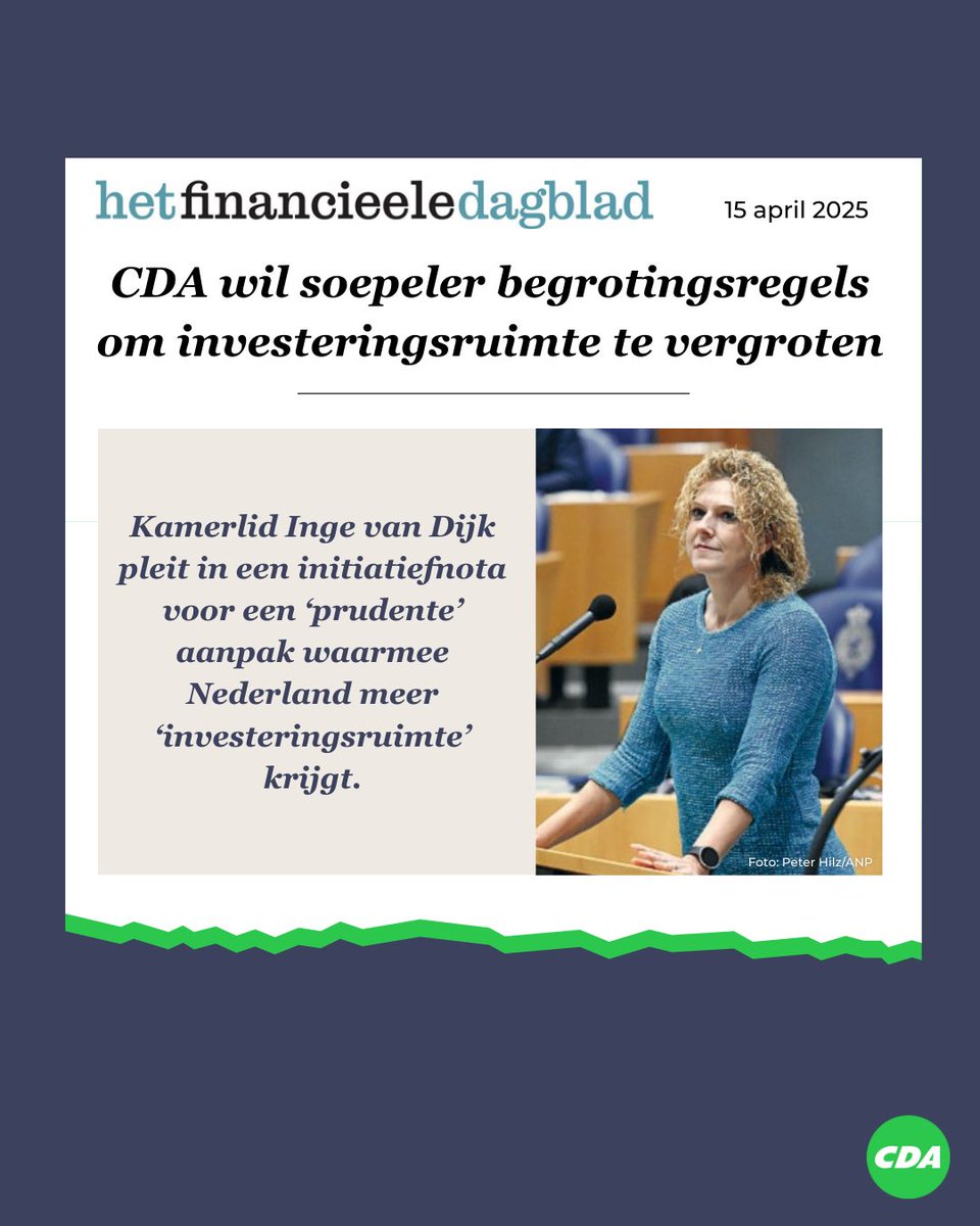 We zijn het aan toekomstige generaties verplicht om nu te investeren in ons toekomstig verdienvermogen en de brede welvaart", vindt <a href="/i_dijk/">Inge van Dijk</a>. 

Ze sprak met <a href="/FD_Nieuws/">FD Nieuws</a>  over haar voorstellen om weer te investeren in de toekomst van Nederland.