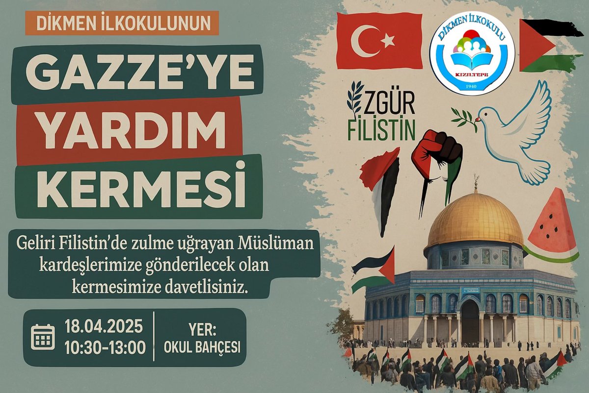 Kızıltepe Dikmen İlkokulu (@dikmenilkokulu) on Twitter photo Geliri Filistin’de zulme uğrayan kardeşlerimize gönderilecek olan kermesimize tüm halkımız davetlidir…
<a href="/Yusuf__Tekin/">Yusuf Tekin</a>
<a href="/tcmeb/">Millî Eğitim Bakanlığı</a>
<a href="/mebtegm/">Temel Eğitim Genel Müdürlüğü</a>
<a href="/Mardin_Valiligi/">Mardin Valiliği</a>
<a href="/tuncay_akkoyun/">Tuncay Akkoyun</a>
<a href="/mardinilmem/">Mardin İl Millî Eğitim Müdürlüğü</a>
<a href="/ali_eyyupkoca/">Ali Eyyupkoca</a>
<a href="/SuleymnAKIN/">Süleyman AKIN🇹🇷</a>
<a href="/makdag47/">Makdag</a>
<a href="/KiziltepeKymlk/">T.C. Kızıltepe Kaymakamlığı</a>
<a href="/kiziltepemem47/">Kızıltepe İlçe Milli Eğitim Müdürlüğü</a>
<a href="/akadirgms/">Abdulkadir Gümüş</a> Geliri Filistin’de zulme uğrayan kardeşlerimize gönderilecek olan kermesimize tüm halkımız davetlidir…
<a href="/Yusuf__Tekin/">Yusuf Tekin</a>
<a href="/tcmeb/">Millî Eğitim Bakanlığı</a>
<a href="/mebtegm/">Temel Eğitim Genel Müdürlüğü</a>
<a href="/Mardin_Valiligi/">Mardin Valiliği</a>
<a href="/tuncay_akkoyun/">Tuncay Akkoyun</a>
<a href="/mardinilmem/">Mardin İl Millî Eğitim Müdürlüğü</a>
<a href="/ali_eyyupkoca/">Ali Eyyupkoca</a>
<a href="/SuleymnAKIN/">Süleyman AKIN🇹🇷</a>
<a href="/makdag47/">Makdag</a>
<a href="/KiziltepeKymlk/">T.C. Kızıltepe Kaymakamlığı</a>
<a href="/kiziltepemem47/">Kızıltepe İlçe Milli Eğitim Müdürlüğü</a>
<a href="/akadirgms/">Abdulkadir Gümüş</a>