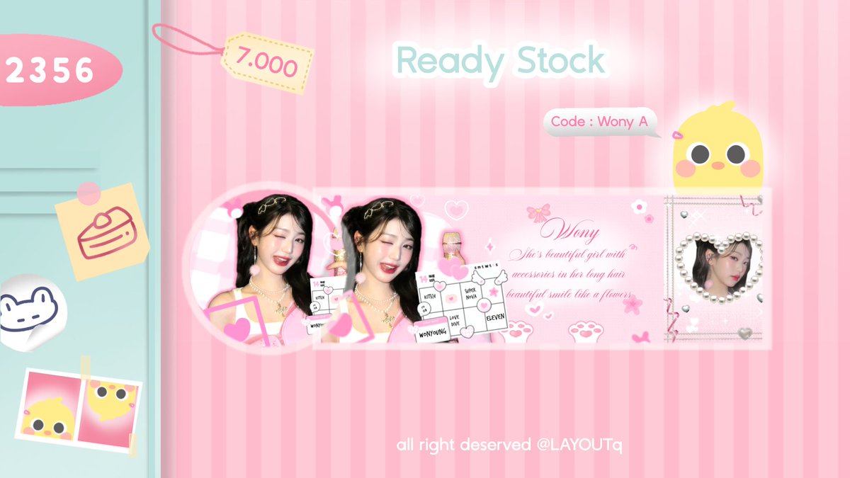 cetekq's tweet photo. HELP RT, Thank You #zonauang #zonajajan

Hai aku ada layout ready stock wonyoung &amp; karina koket pink pake foto terbaru dengan harga 7.000/layout FREE RETEXT &amp; NO RECOLOUR yang mau take bisa dm @LAYOUTq 

t. layout rs ready stock karina wonyoung wony koket coquette pink wtb https://t.co/jGbCXJppC1