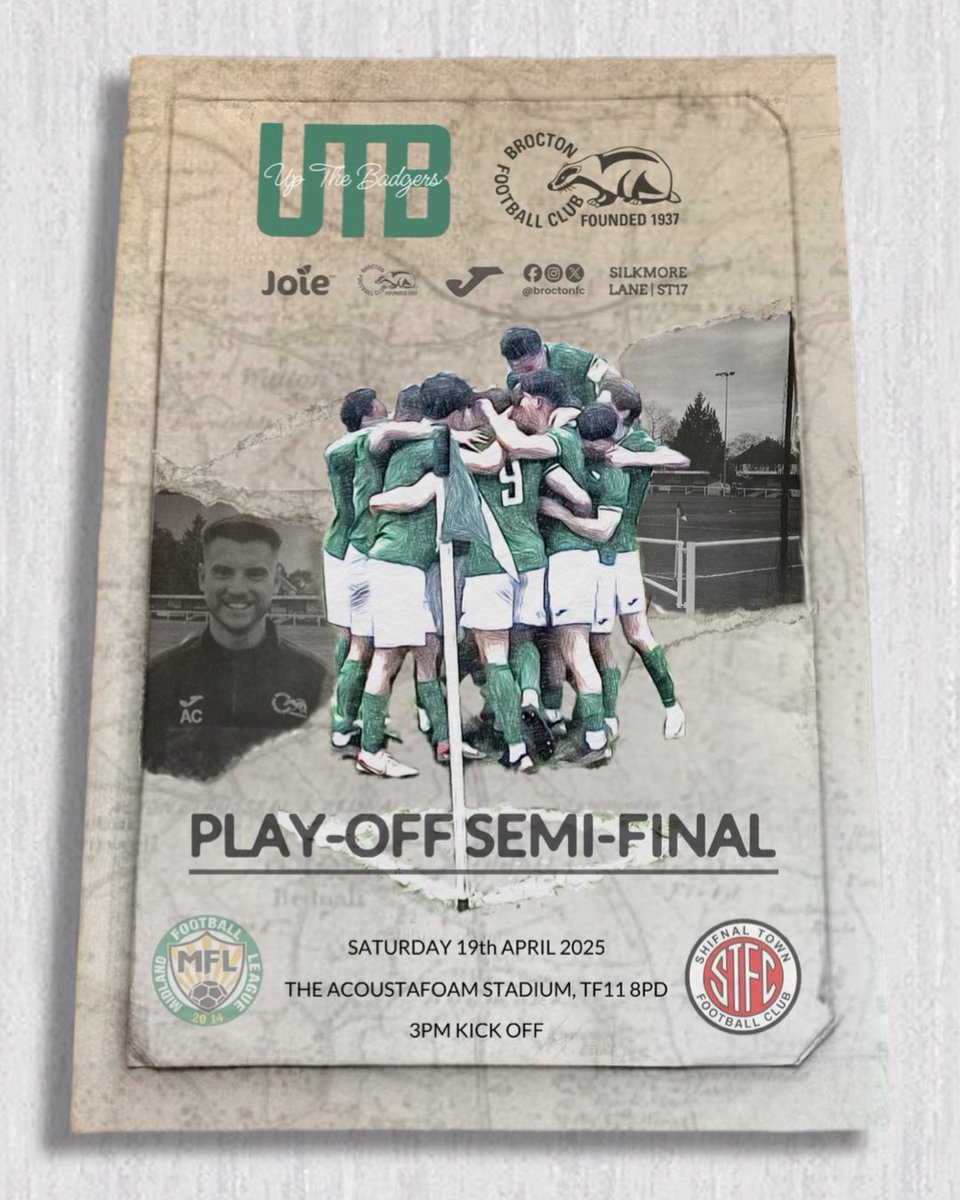 It’s 𝟒 𝐝𝐚𝐲𝐬 until we travel to face <a href="/TownShifnal/">Shifnal Town FC</a> in the <a href="/MidlandLeague/">Capelli Sport Midland Football League</a> play-offs. 

The travelling support has been a real highlight this season and has not gone unnoticed. 

Another strong Badgers following on Saturday could make all the difference.

#GreenArmy 🦡
