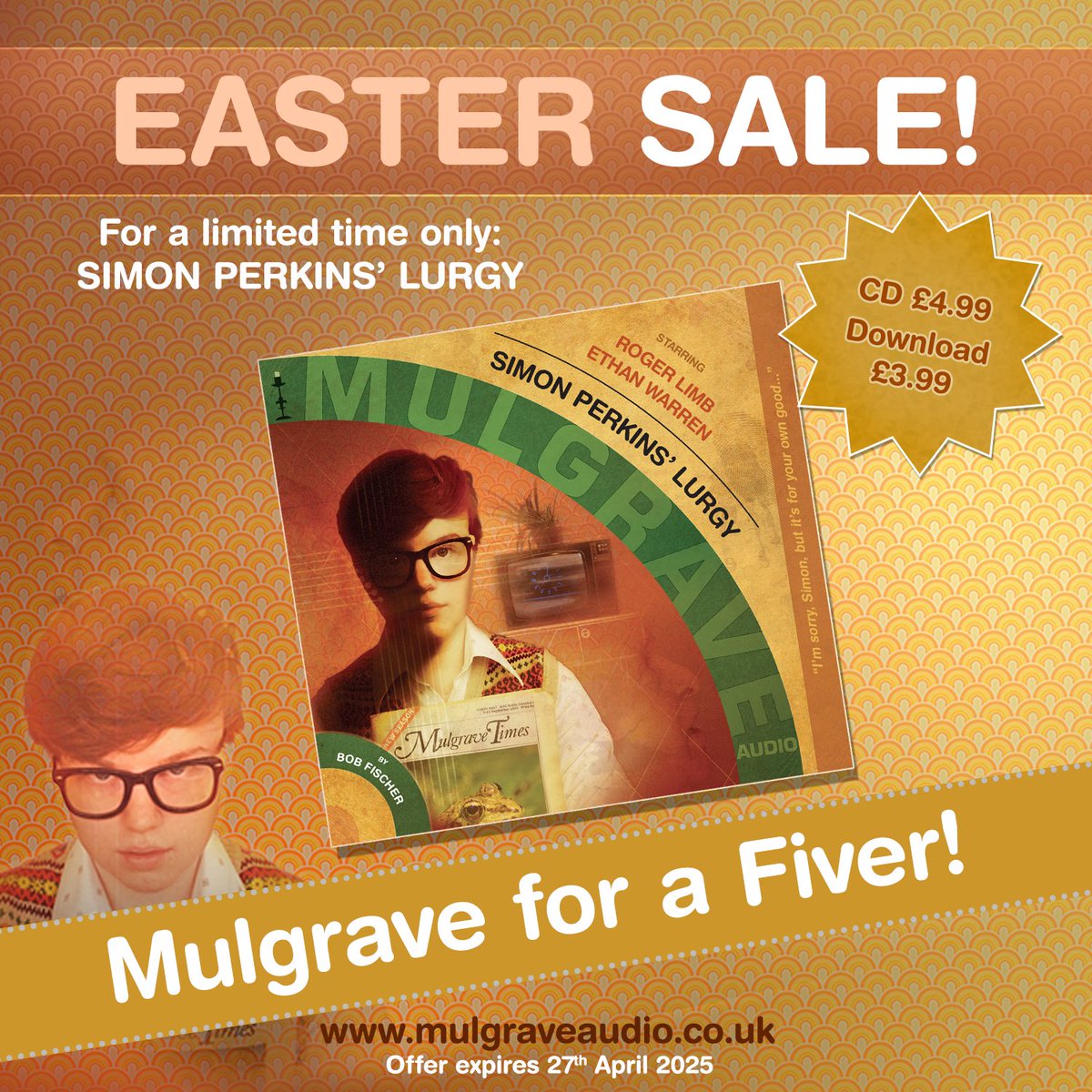 Since Mulgrave Audio dramas are already full of Easter Eggs, we decided to throw an Easter Sale. For a limited time only, get your hands on our first release for less than a fiver at mulgraveaudio.bandcamp.com/album/simon-pe…