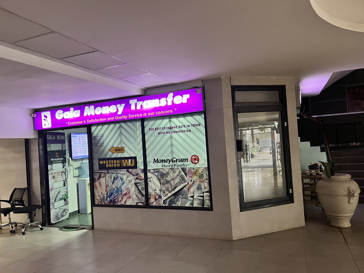 Currently:
Buying  USD at 129.4 selling at 129.9
Buying euro at 145.5 selling   At 148
Buying GBP at 169 selling at 171,5

Money transfers :
Western Union sending and receiving
Monogram sending and receiving 

Contact :0711333476