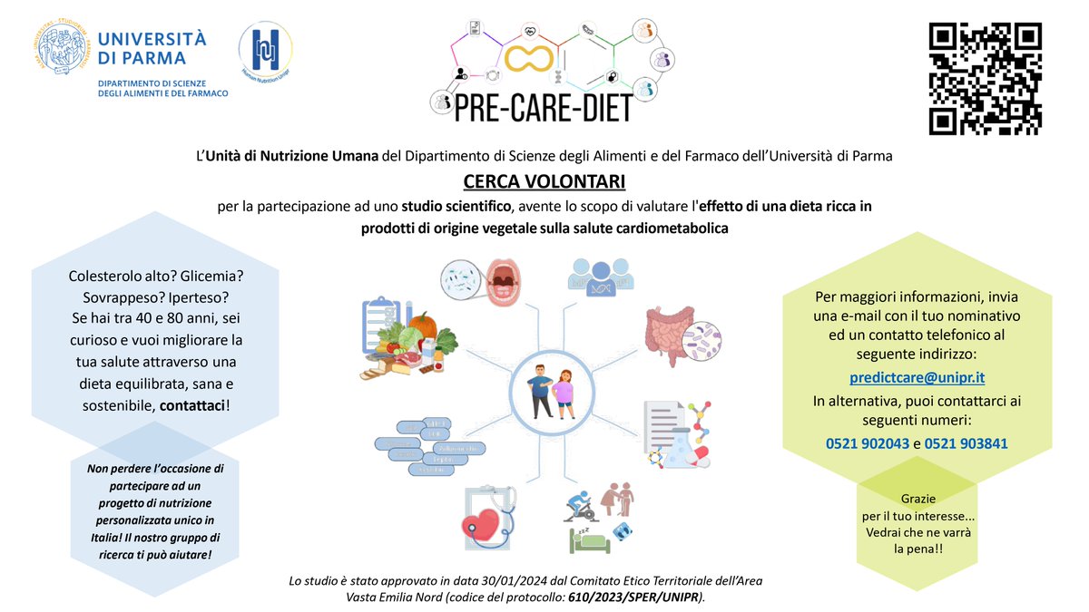 Pedro Mena Parreño (@pmenaparreno) on Twitter photo Sei a Parma e dintorni? Hai tra 40 e 80 anni? Approfitta di questa opportunità unica per migliorare il tuo stato di salute con un percorso nutrizionale personalizzato.
unipr.it/notizie/alimen…
<a href="/unipr/">Università di Parma</a> <a href="/phisquarelab/">Del Rio’s Lab @Unipr</a> <a href="/alicerosi/">Alice Rosi</a> <a href="/ERCinItaly/">ERC in Italy APS</a> <a href="/PredictCare_ERC/">PREDICT-CARE_ERC</a> <a href="/OnFoods_fndn/">OnFoods</a> Sei a Parma e dintorni? Hai tra 40 e 80 anni? Approfitta di questa opportunità unica per migliorare il tuo stato di salute con un percorso nutrizionale personalizzato.
unipr.it/notizie/alimen…
<a href="/unipr/">Università di Parma</a> <a href="/phisquarelab/">Del Rio’s Lab @Unipr</a> <a href="/alicerosi/">Alice Rosi</a> <a href="/ERCinItaly/">ERC in Italy APS</a> <a href="/PredictCare_ERC/">PREDICT-CARE_ERC</a> <a href="/OnFoods_fndn/">OnFoods</a>