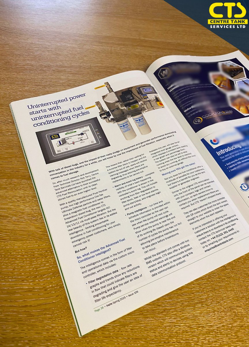 Did you spot our CTS Advanced Fuel Conditioner in the Spring edition of PEIMF’s Insite Magazine ? 📓 👀
 
If you want to learn more about the CTS Advanced Fuel Conditioner and how it works, give our sales team a call on 0121 351 4445.