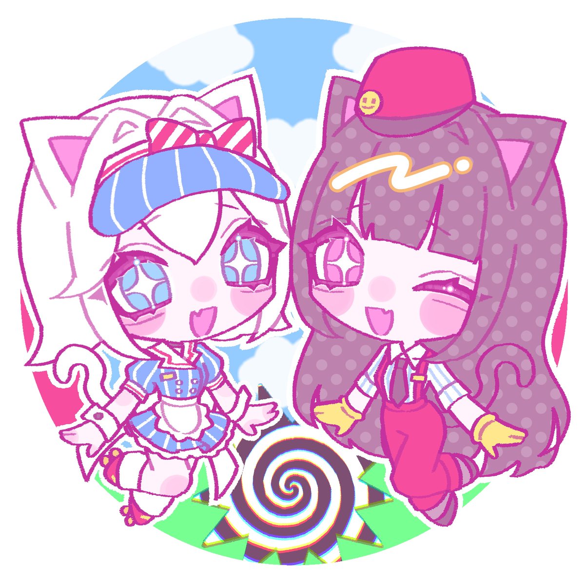 メズマライザーがmaimaiに
収録されたのが嬉しかったので
しゃまみるくで描いてみました🐾🍼

 #maimai  #maimai_art  #音ゲー