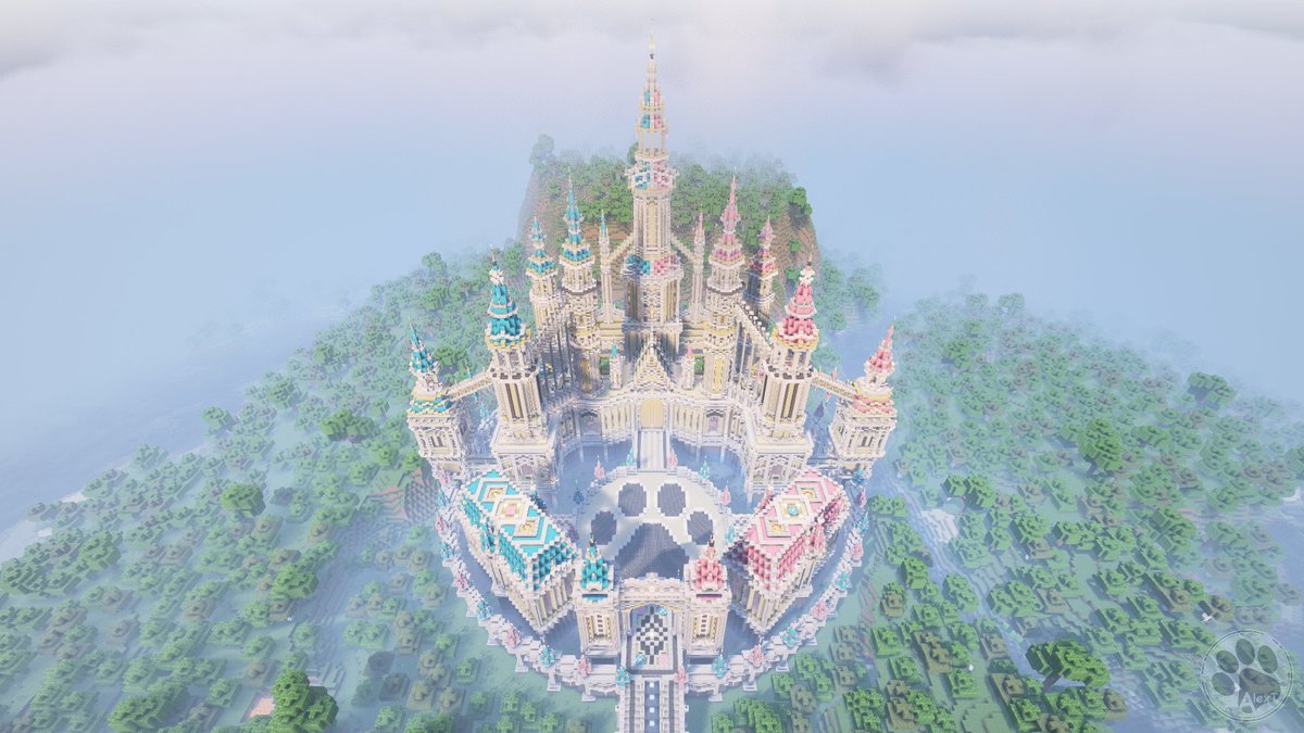 AlexT_Mo's tweet image. This time, I designed a building for Fuwawa and Mococo! It&apos;s called FWMCastle🐾

It has a cuter design featuring their main colors and a paw print plaza in the center

I wish FuwaMoco and Ruffians will like it!
#FWMCpix