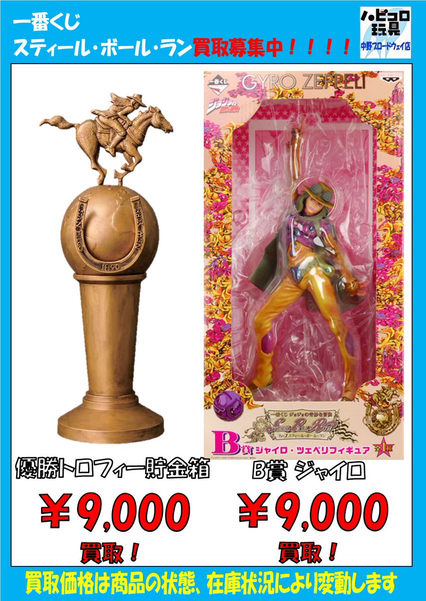 ジョジョの奇妙な冒険一番くじA賞トロフィー型貯金箱スティールボールラン