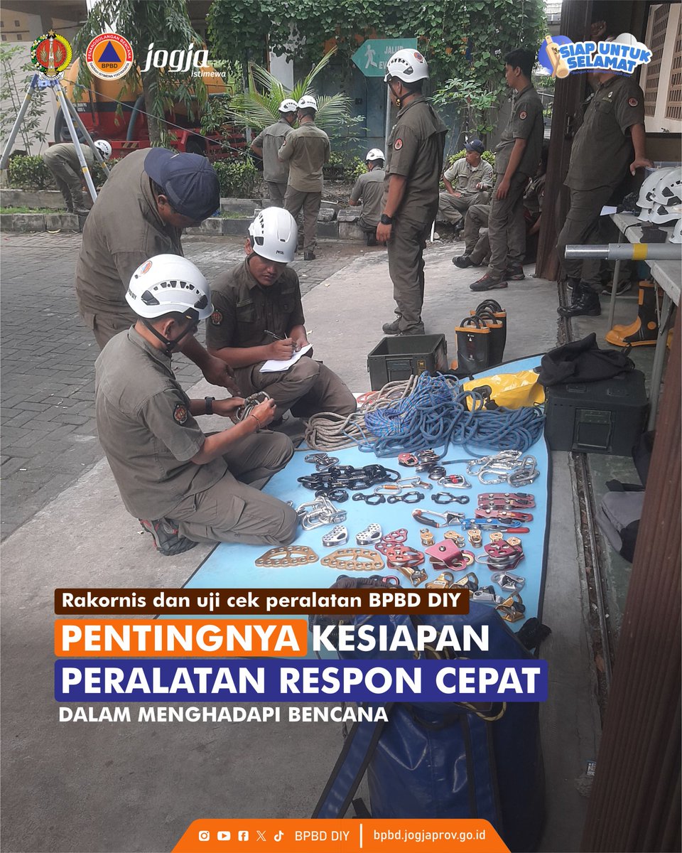 Tim Reaksi Cepat (TRC) BPBD DIY mengadakan rapat koordinasi teknis (rakornis) dengan mengusung tema “Peningkatan Kualitas Peralatan Respon Cepat dalam Menghadapi Bencana” pada (15/04). Rakornis ini bertujuan untuk mengevaluasi kesiapan peralatan darurat dan personil tim TRC dalam