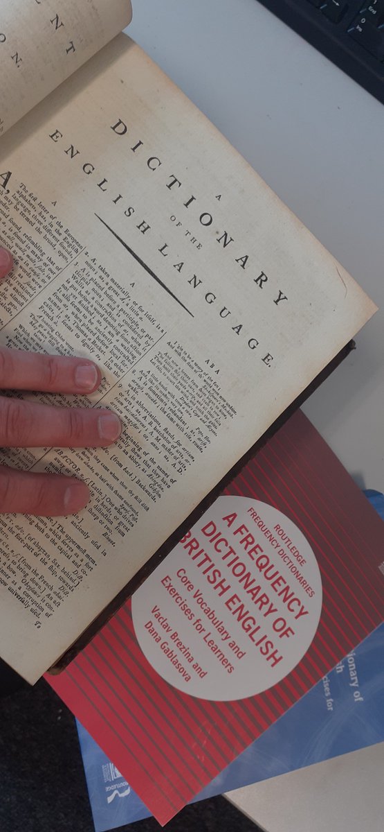 📚 Flicking through Johnson’s Dictionary on its 270th anniversary while finalising a Frequency Dictionary of Multi-Word Expressions

It took Johnson 9 years to complete his — hopefully the frequency volume emerges a bit faster.

<a href="/LancasterUni/">Lancaster University</a> <a href="/CorpusSocialSci/">CASS</a>

#270YearsOfJohnson