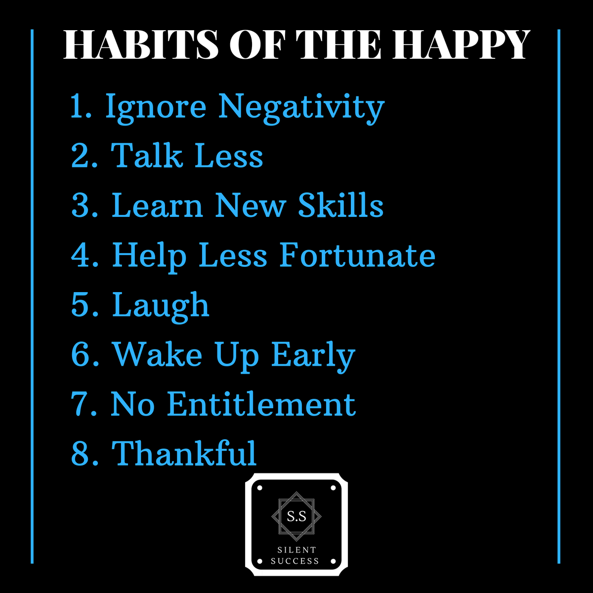 SilentSuccessZA's tweet photo. Happiness isn’t luck; it’s built on daily habits. 🌞 Cultivate gratitude, kindness, and purpose. #HabitsOfTheHappy #PositiveVibes #SilentSuccess #SelfImprovement #ConsistencyIsKey #GrowthMindset https://t.co/RFHKfZ2rq9