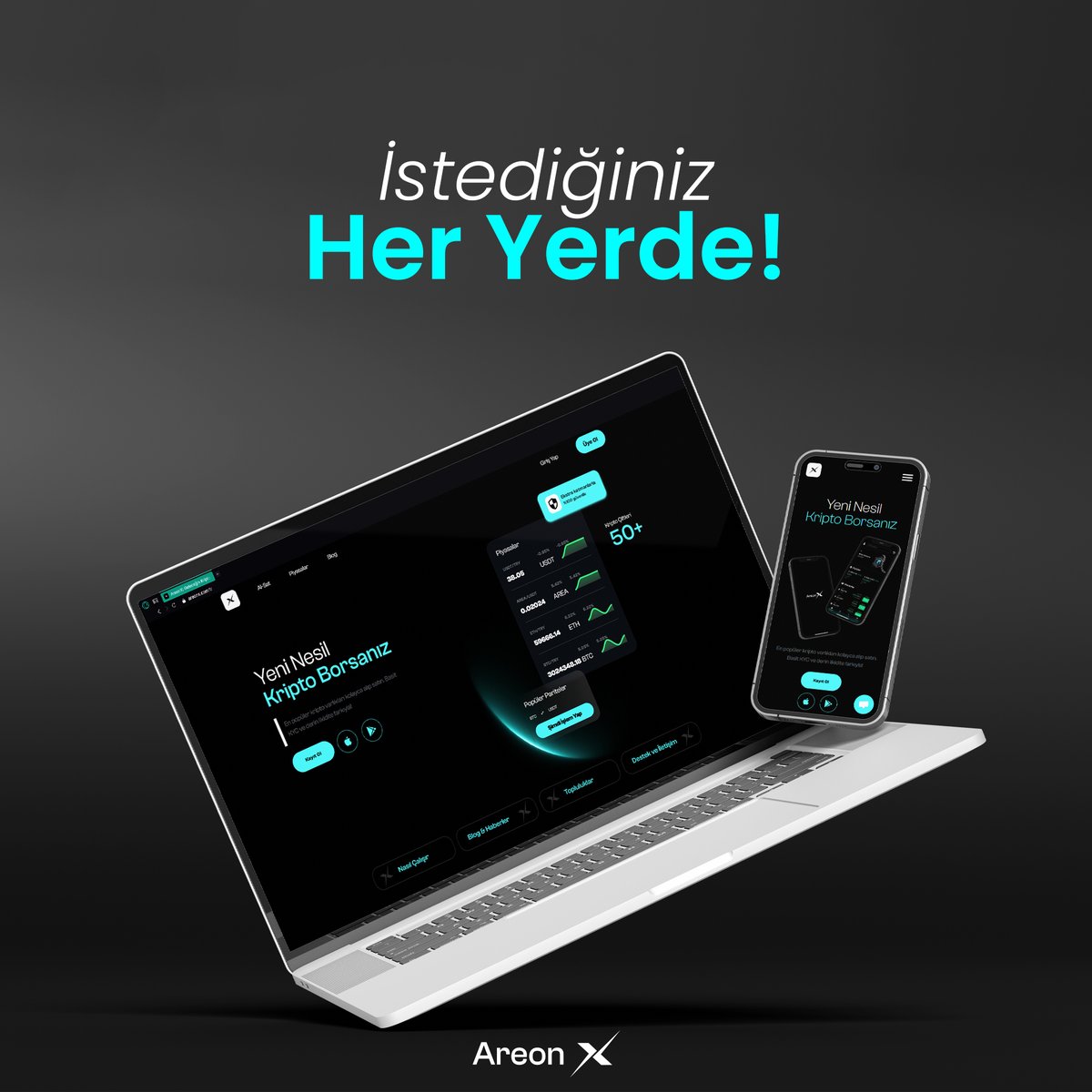 AreonX, Kripto Dünyasına Açılan Güvenli ve Kolay Kapınız!

Favori varlıklarınızı kolayca alıp satın ve projelere Türk Lirası ile erişim sağlayın.

Hedefiniz ne olursa olsun, #AreonX her zaman sizinle!