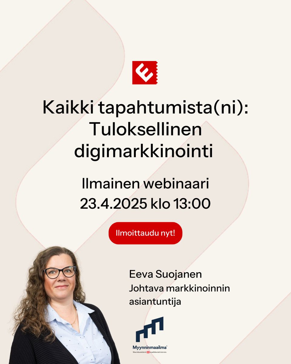 Mitkä materiaalit toimii tapahtuman somemainoksissa? Millainen rakenne toimivalla digimarkkinointikampanjalla on vuonna 2025? 🤔

Mikäli tapahtuman digimarkkinointi on koskaan aiheuttanut päänvaivaa, kannattaa hypätä mukaan Kaikki tapahtumista(ni): Tuloksellinen digimarkkinointi