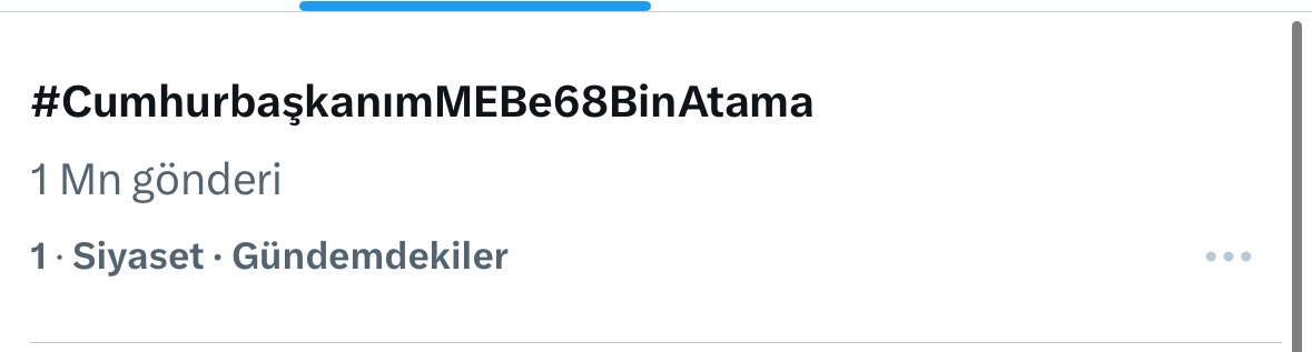 Öğretmen ataması için açılan tag 1 milyona ulaşmış durumda. Öğretmen atama bekliyor, isteğini x platformundan duyurmaya çalışıyor. 

#CumhurbaşkanımMEBe68BinAtama