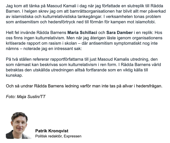 Därför går Rädda Barnen inte att ta på allvar

Text från veckans nyhetsbrev.