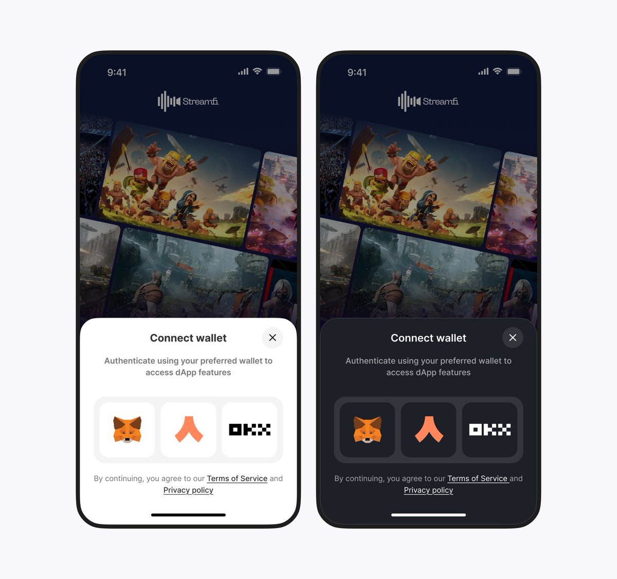 heisjoss's tweet photo. connect wallet bottom sheet 

light mode / dark mode

@_streamfi 

#ui #web3 #streamfi https://t.co/t086iEdoCr