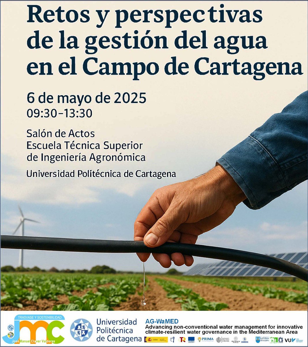 Jornada RETOS Y PERSPECTIVAS DE LA GESTIÓN DEL AGUA EN EL CAMPO DE CARTAGENA catedrats.upct.es/?p=1983 <a href="/UPCToficial/">Universidad Politécnica de Cartagena | UPCT</a> <a href="/scrats_regantes/">S.C.R.A.T.S</a>