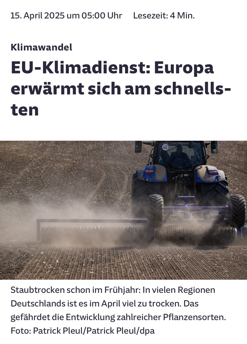 Die #Klimakrise ist jetzt – und hier! 2024 war das bislang wärmste gemessene Jahr, Europa die am stärksten betroffene Region. Allen, die finden unser bisschen, das bringt doch nix, sei gesagt: Wer jetzt noch zaudert oder relativiert verspielt unsere Zukunft!  👀 at you, #KleiKo!